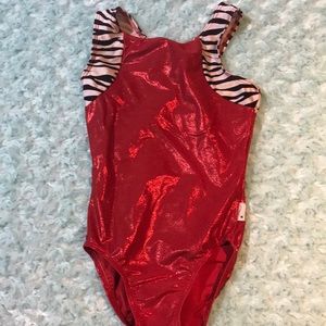 Red sparkle zebra leotard
